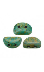 Les perles par Puca® Kos beads Opaque green turquoise bronze 63130/15496